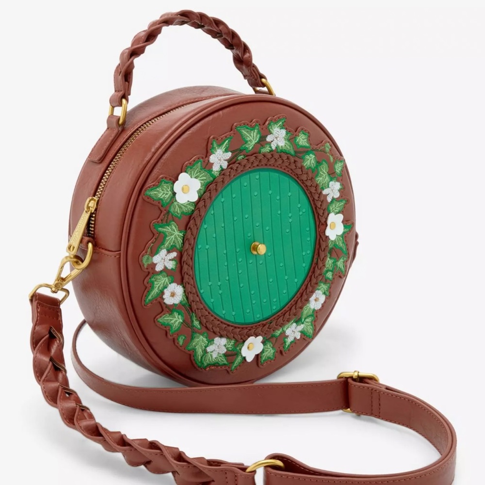 Loungefly The Lord of the Rings Floral Hobbit Door Figural Crossbody Bag - Picture 3 of 6